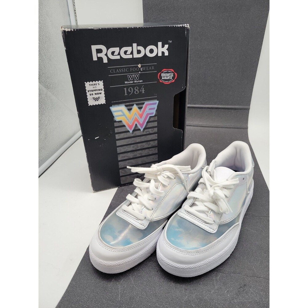 Size 7.5 - Wonder Woman 1984 x Reebok Club C 85 Air Flight Silver Shoes Sz 6 Men